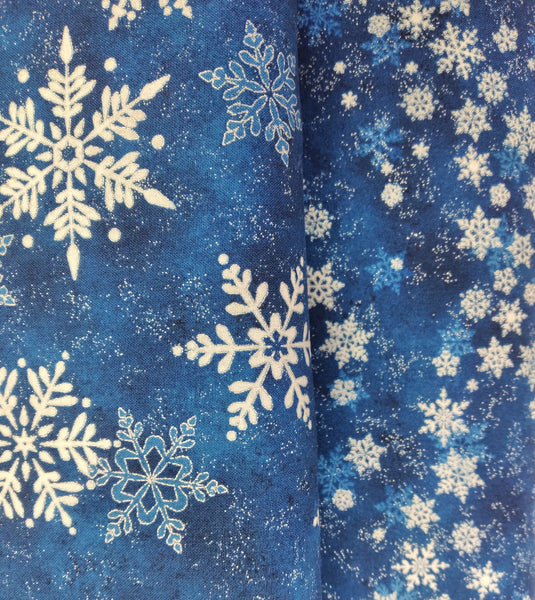 Shimmer Frost - Blowing Snowflakes by Northcott Fabrics 1/2yd Cuts