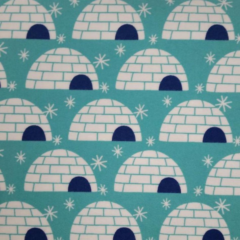 Frost Bite Igloos QUILTER'S FLANNEL by Northcott 1/2yd Cuts