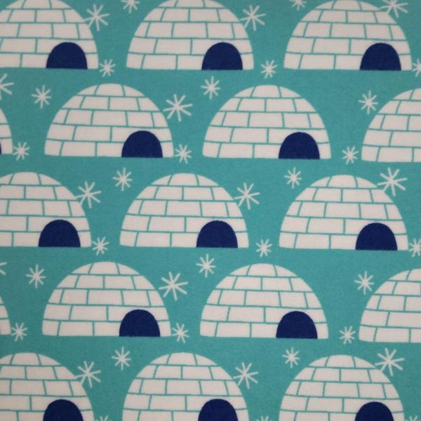 Frost Bite Igloos QUILTER'S FLANNEL by Northcott 1/2yd Cuts