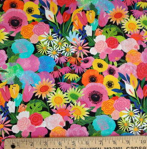 Quilt Retreat - Multi Floral by Northcott Fabrics 1/2yd Cuts 2 Coordinating Fabrics