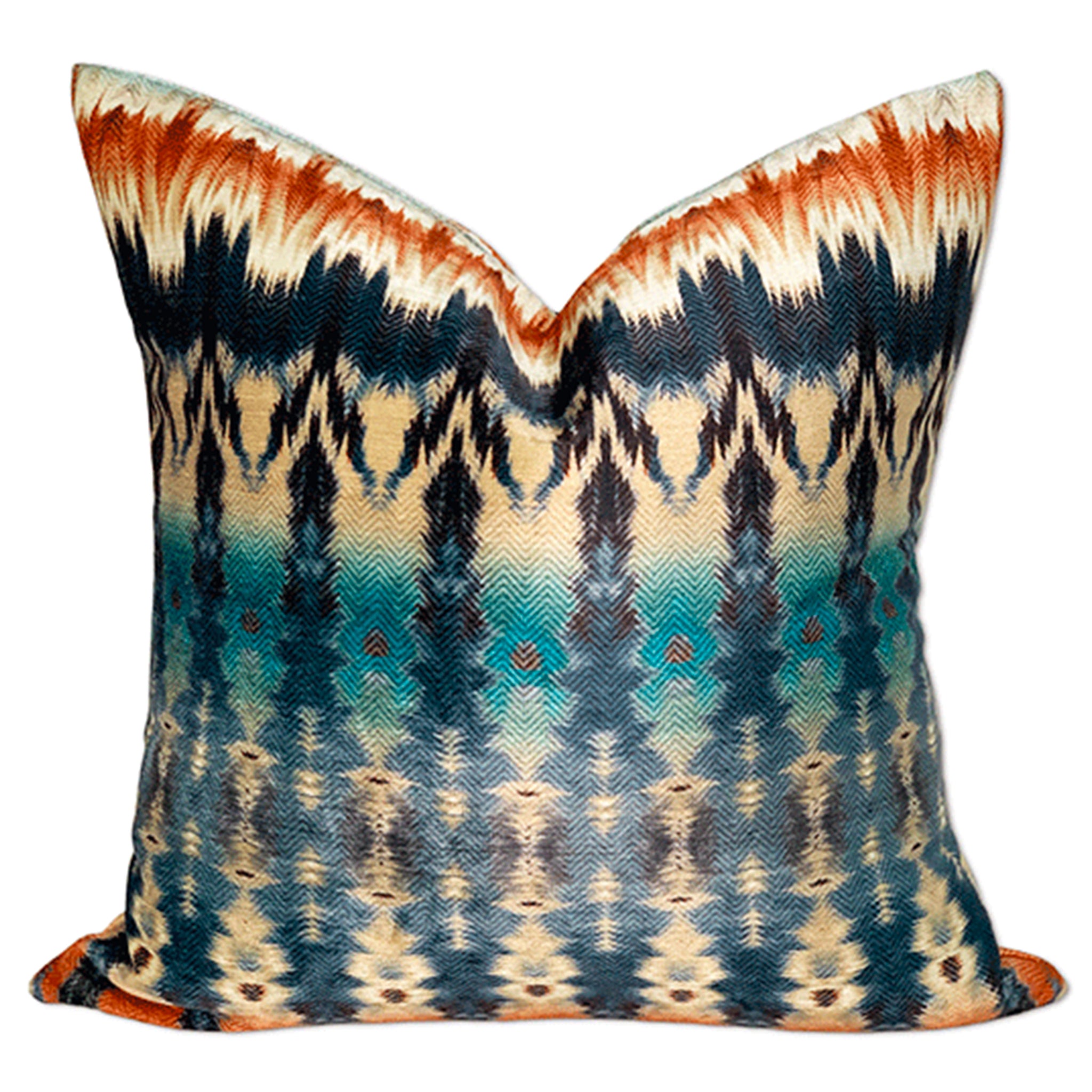 Ikat Fade Pillow Cover in Jewel