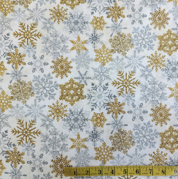 White Christmas - Snow Flakes by Northcott Fabrics 1/2yd Cuts